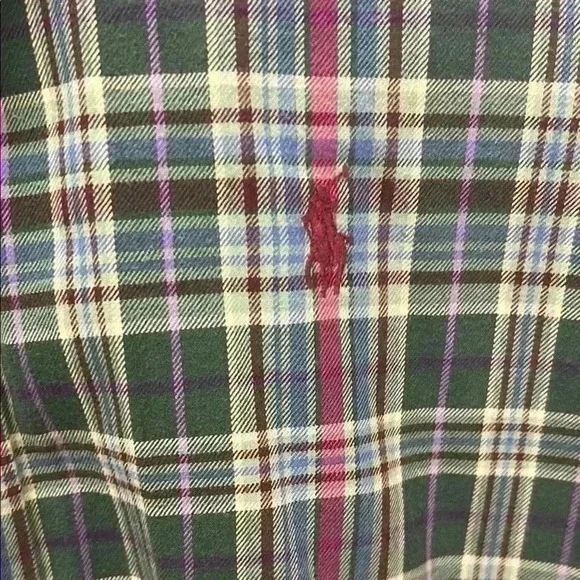 Polo by Ralph Lauren Green Plaid Men's Shirt - Picture 3 of 3